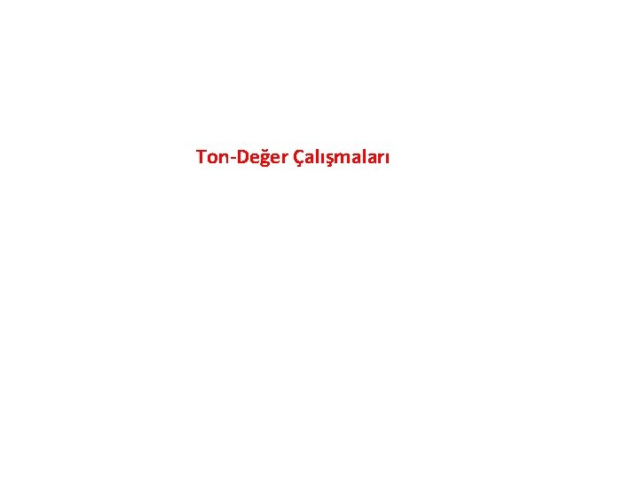 Ton-Değer Çalışmaları 