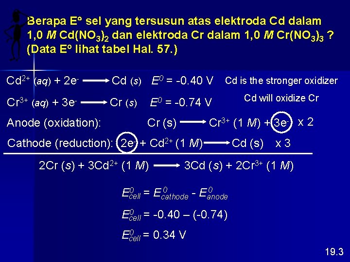 Berapa E sel yang tersusun atas elektroda Cd dalam 1, 0 M Cd(NO 3)2
