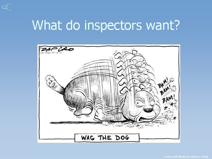 What do inspectors want? Created with Mind. Genius Business 2005® 