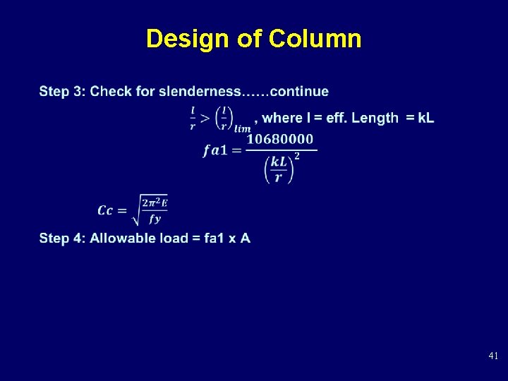 Design of Column • 41 