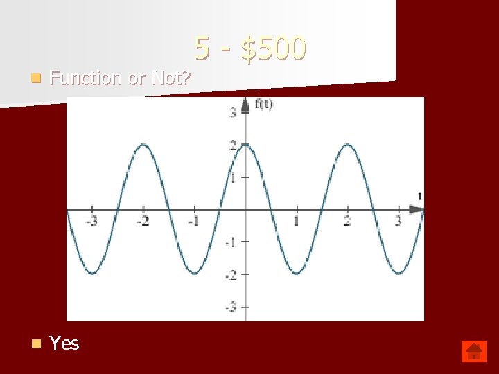 n Function or Not? n Yes 5 - $500 