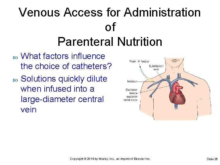 Venous Access for Administration of Parenteral Nutrition What factors influence the choice of catheters?