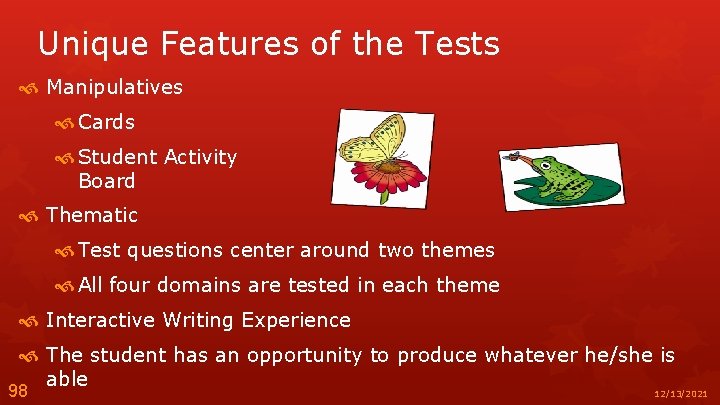 Unique Features of the Tests Manipulatives Cards Student Activity Board Thematic Test questions center