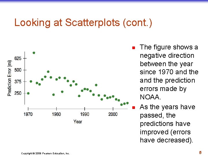 Looking at Scatterplots (cont. ) n n Copyright © 2009 Pearson Education, Inc. The