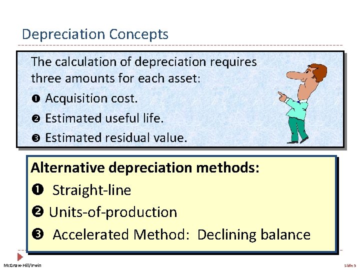 Depreciation Concepts The calculation of depreciation requires three amounts for each asset: Acquisition cost.