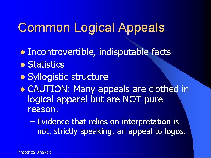Indisputable Example The Rhetorical Situation Five Components of Persuasion Preparation