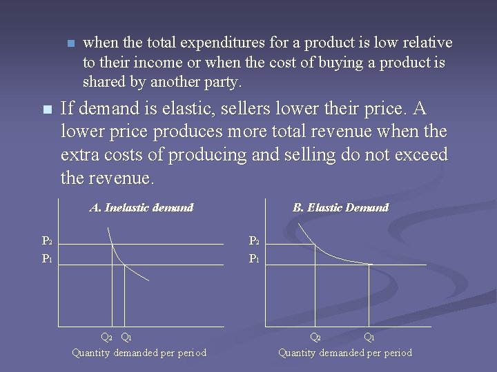 n n when the total expenditures for a product is low relative to their