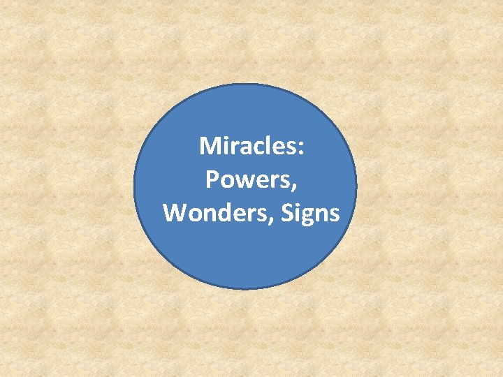 Miracles: Powers, Wonders, Signs 