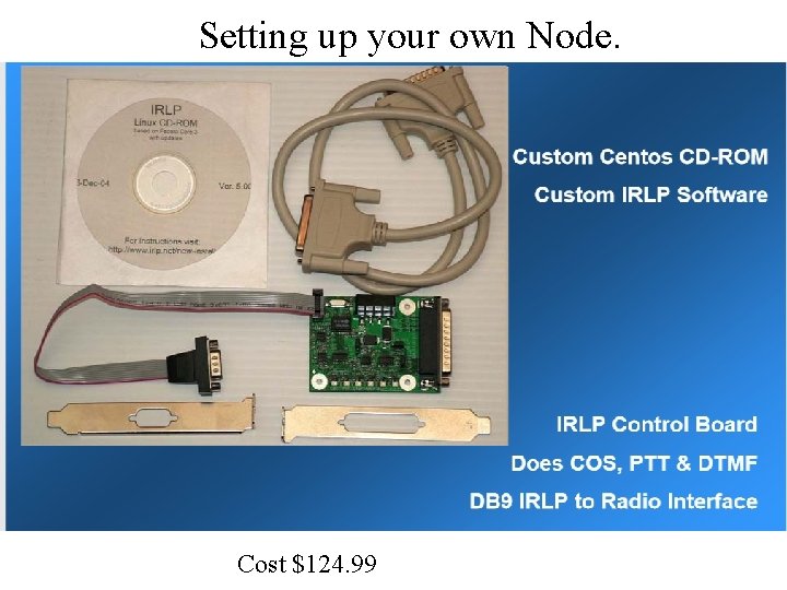 Setting up your own Node. Cost $124. 99 