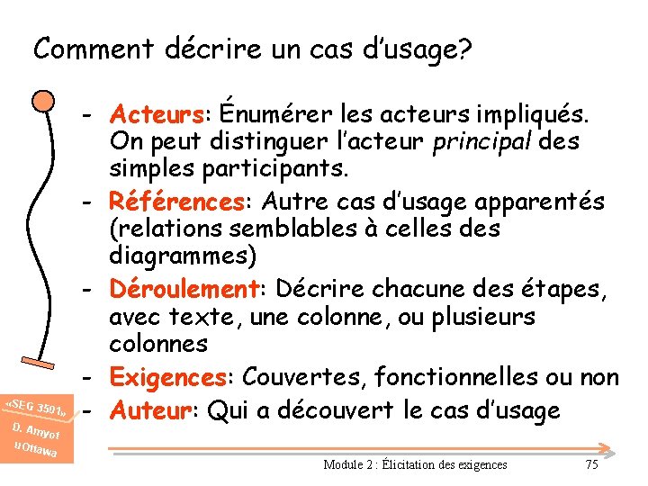 Comment décrire un cas d’usage? «SEG 3 501» D. Am u. Otta - Acteurs: