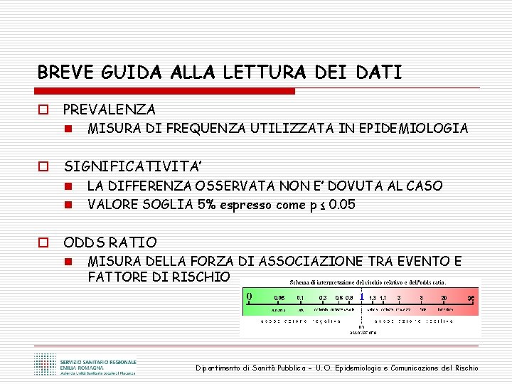 BREVE GUIDA ALLA LETTURA DEI DATI o PREVALENZA n MISURA DI FREQUENZA UTILIZZATA IN