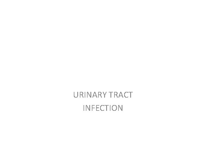 URINARY TRACT INFECTION 