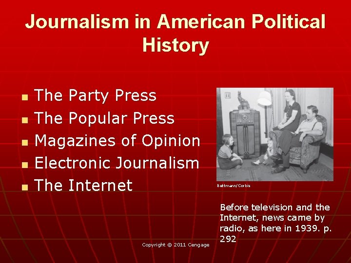 Journalism in American Political History n n n The Party Press The Popular Press