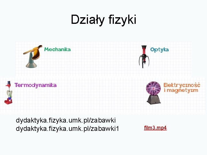 Działy fizyki dydaktyka. fizyka. umk. pl/zabawki 1 film 3. mp 4 