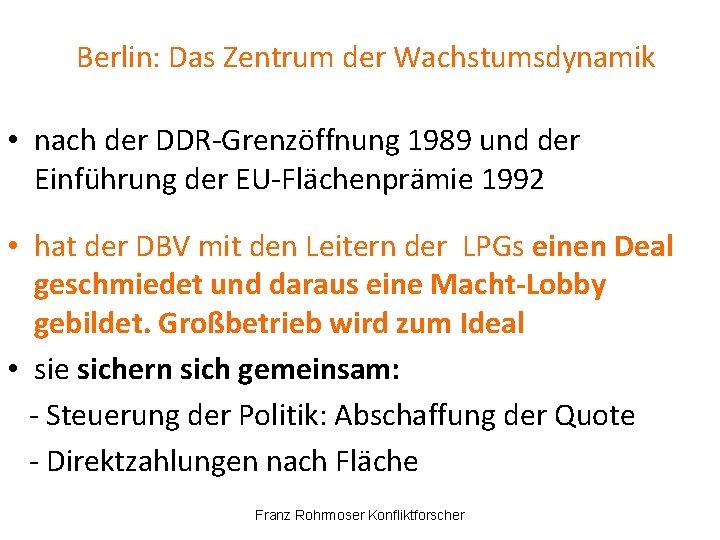 Berlin: Das Zentrum der Wachstumsdynamik • nach der DDR-Grenzöffnung 1989 und der Einführung der