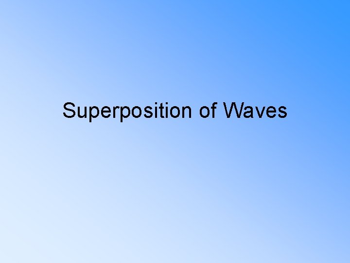 Superposition of Waves 