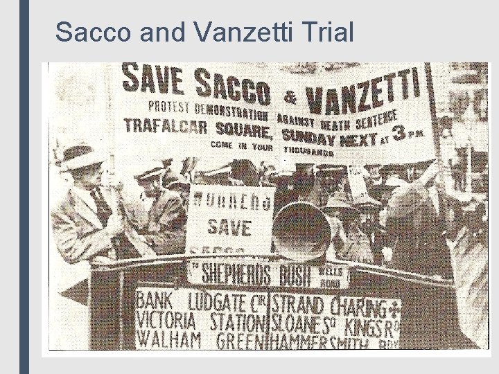 Sacco and Vanzetti Trial 