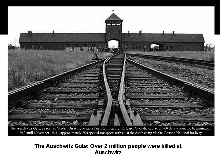 The Auschwitz Gate: Over 2 million people were killed at Auschwitz 
