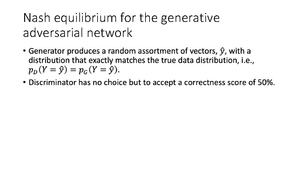 Nash equilibrium for the generative adversarial network • 
