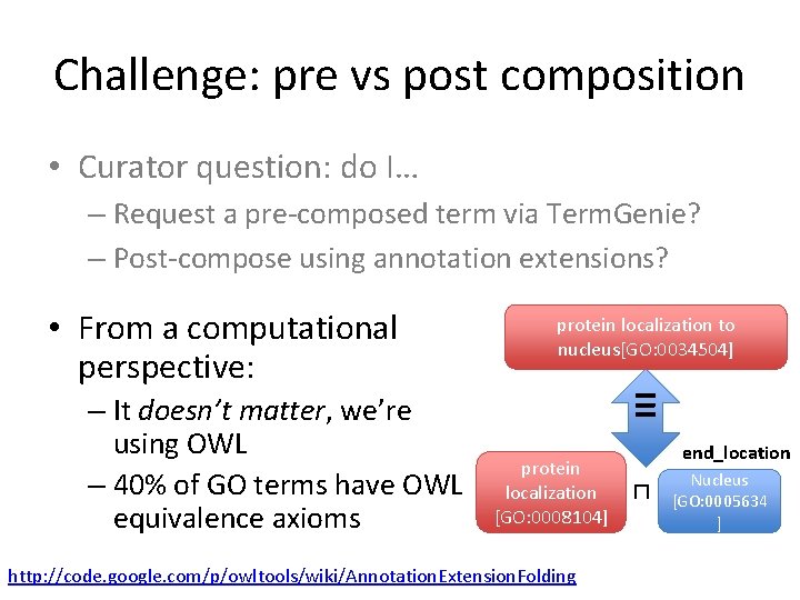 Challenge: pre vs post composition • Curator question: do I… – Request a pre-composed