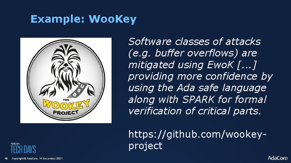 Example: Woo. Key Software classes of attacks (e. g. buffer overflows) are mitigated using