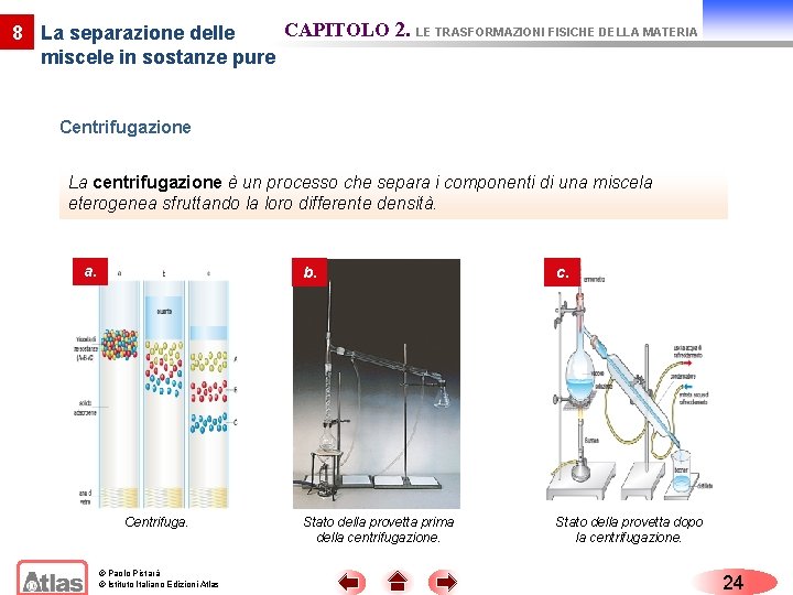 CAPITOLO 2. LE TRASFORMAZIONI FISICHE DELLA MATERIA 8 La separazione delle miscele in sostanze