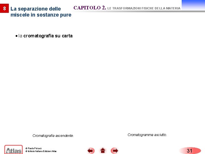 CAPITOLO 2. LE TRASFORMAZIONI FISICHE DELLA MATERIA 8 La separazione delle miscele in sostanze