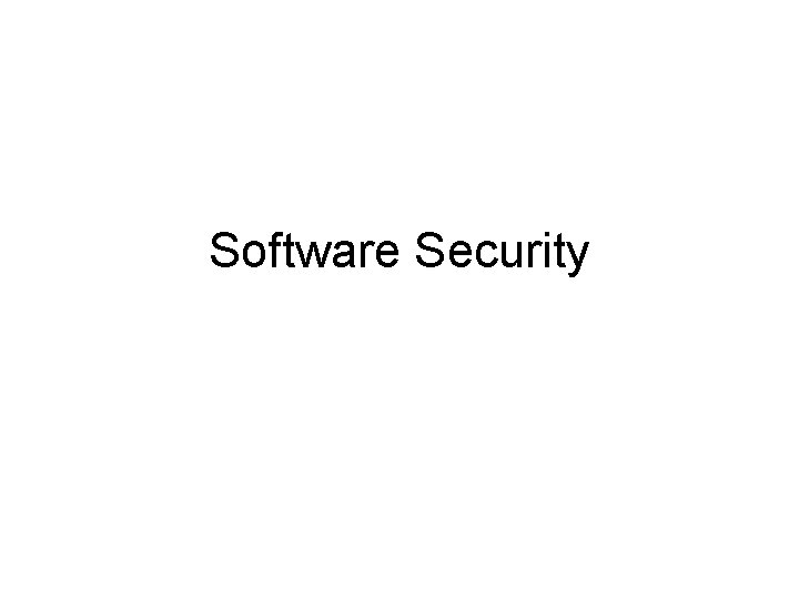 Software Security 