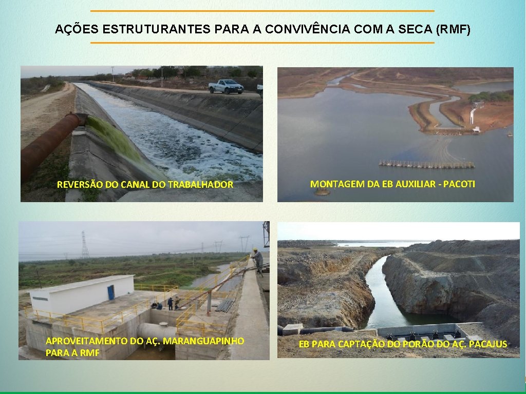 AÇÕES ESTRUTURANTES PARA A CONVIVÊNCIA COM A SECA (RMF) CIDADE DE BOA VIAGEM REVERSÃO