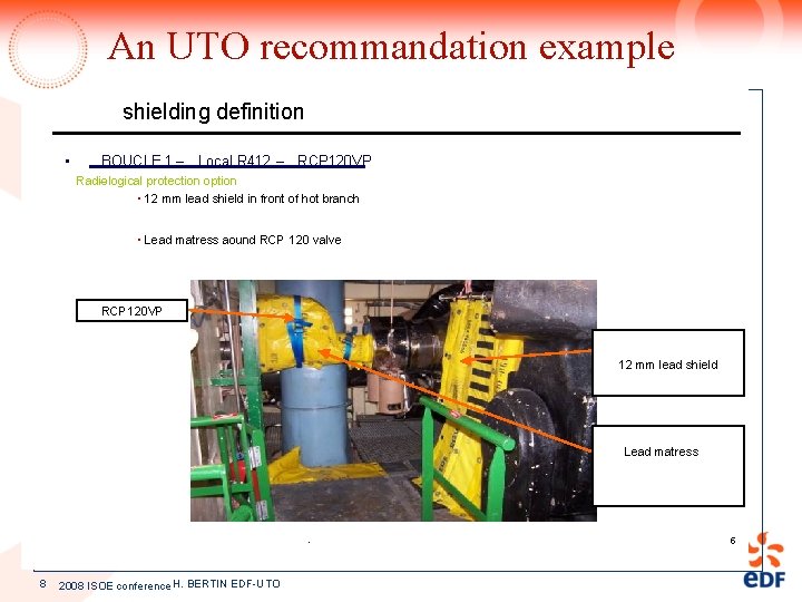 An UTO recommandation example shielding definition • BOUCLE 1 – Local R 412 –