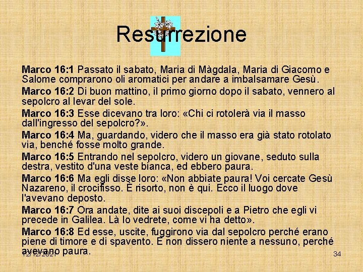 Resurrezione Marco 16: 1 Passato il sabato, Maria di Màgdala, Maria di Giacomo e