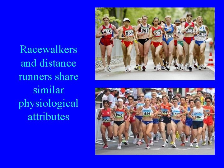 Racewalkers and distance runners share similar physiological attributes 