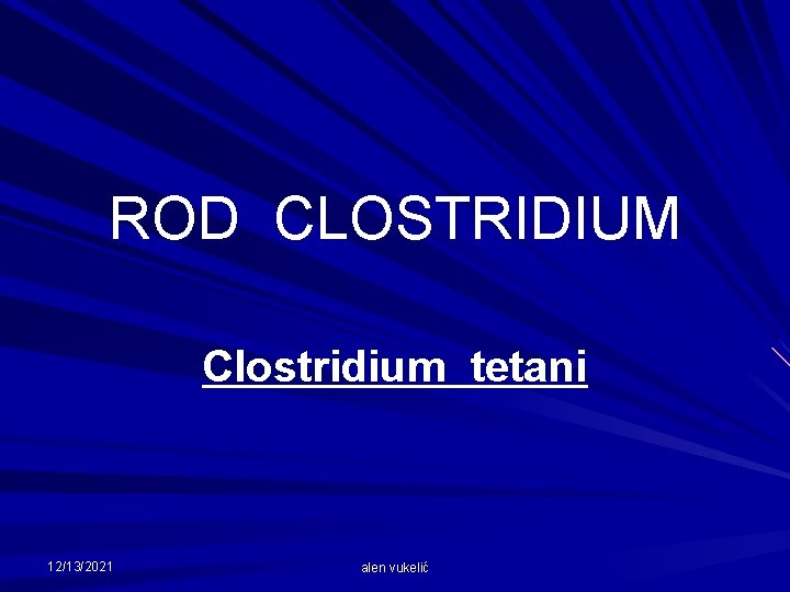 ROD CLOSTRIDIUM Clostridium tetani 12/13/2021 alen vukelić 