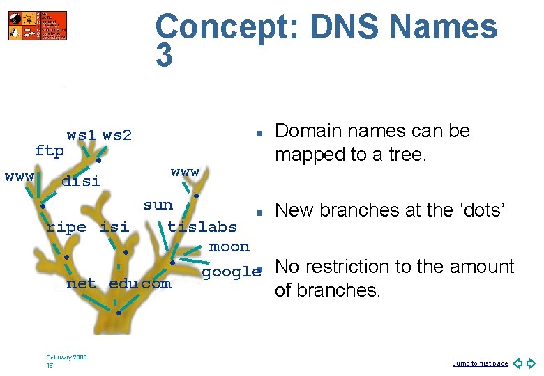 Concept: DNS Names 3 ftp www ws 1 ws 2 • disi n www