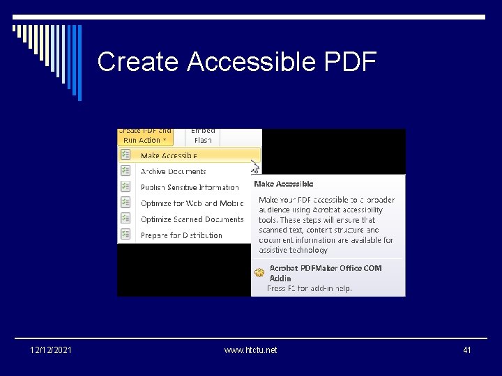 Create Accessible PDF 12/12/2021 www. htctu. net 41 