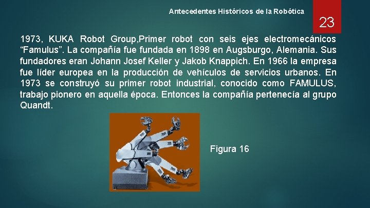 Antecedentes Históricos de la Robótica 23 1973, KUKA Robot Group, Primer robot con seis