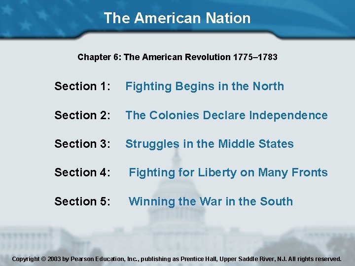 The American Nation Chapter 6: The American Revolution 1775– 1783 Section 1: Fighting Begins