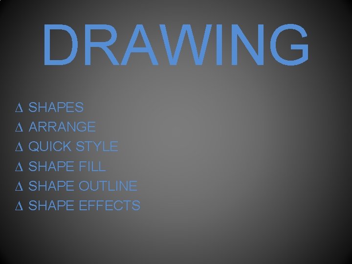 HOME CLIPBOARD SLIDES FONT PARAGRAPH DRAWING EDITING INSERT