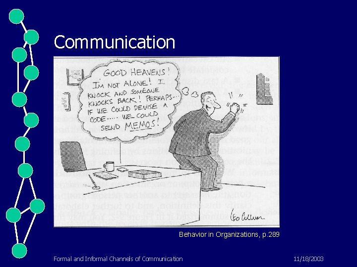 Communication Behavior in Organizations, p. 289 Formal and Informal Channels of Communication 11/18/2003 