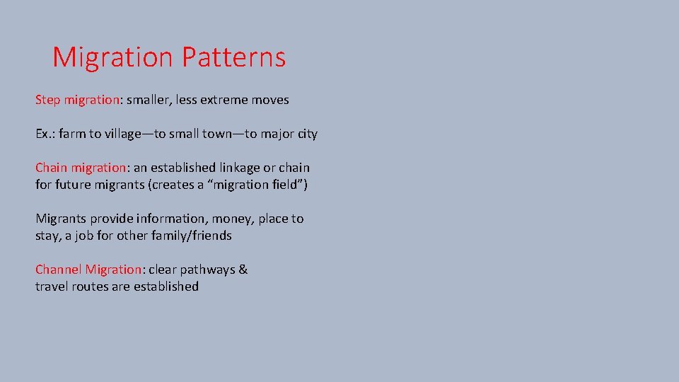 Unit II Population Geography spatial interaction the movements