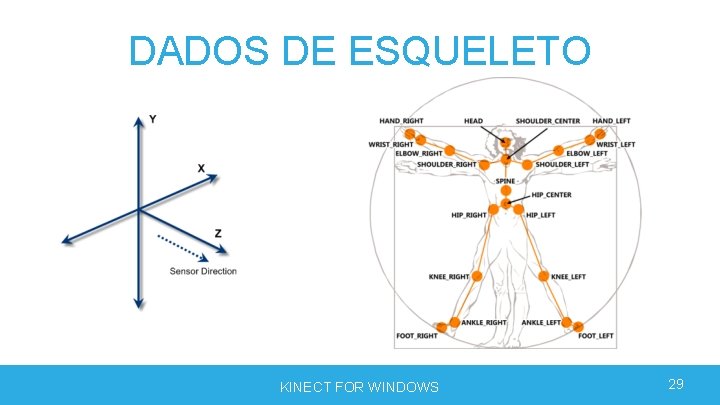 DADOS DE ESQUELETO KINECT FOR WINDOWS 29 DADOS DE ESQUELETO KINECT FOR WINDOWS 29