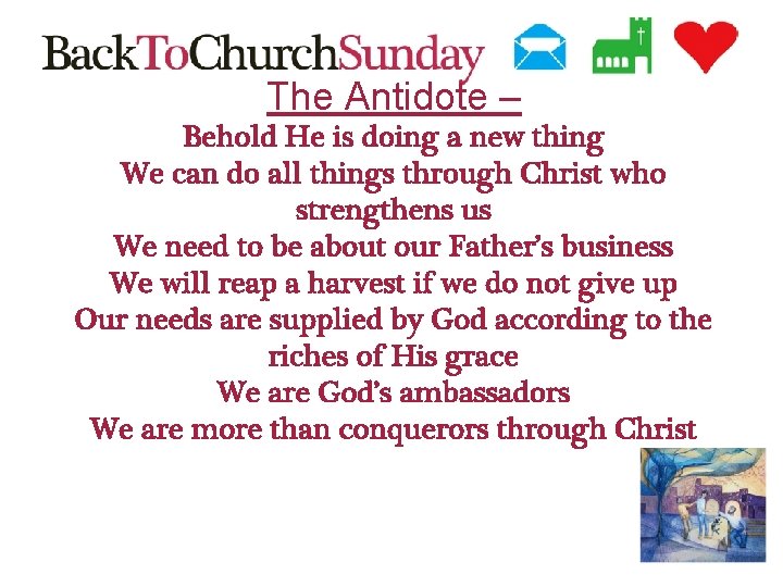 The Antidote – Behold He is doing a new thing We can do all
