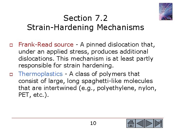 Section 7. 2 Strain-Hardening Mechanisms o o Frank-Read source - A pinned dislocation that, Section 7. 2 Strain-Hardening Mechanisms o o Frank-Read source - A pinned dislocation that,