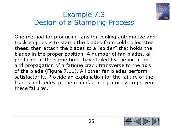 Example 7. 3 Design of a Stamping Process One method for producing fans for Example 7. 3 Design of a Stamping Process One method for producing fans for