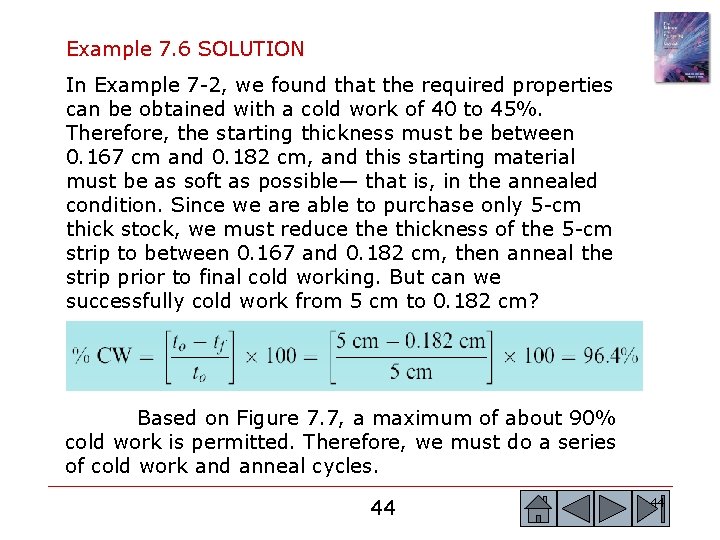 Example 7. 6 SOLUTION In Example 7 -2, we found that the required properties Example 7. 6 SOLUTION In Example 7 -2, we found that the required properties
