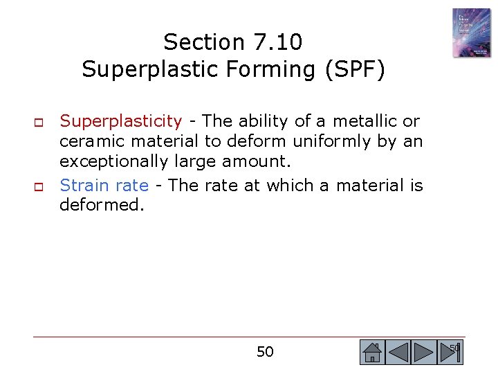 Section 7. 10 Superplastic Forming (SPF) o o Superplasticity - The ability of a Section 7. 10 Superplastic Forming (SPF) o o Superplasticity - The ability of a