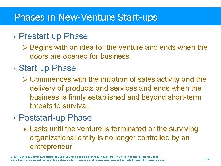 Phases in New-Venture Start-ups • Prestart-up Phase Ø Begins with an idea for the