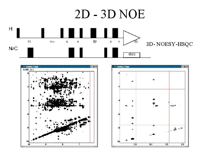 2 D - 3 D NOE 3 D- NOESY-HSQC 