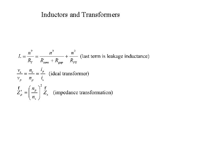 Inductors and Transformers 