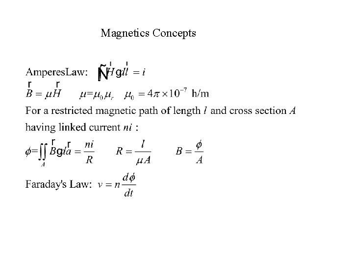 Magnetics Concepts 